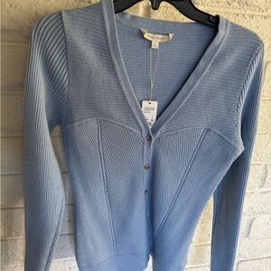 Favorite Daughter Light Blue Ribbed Cardigan